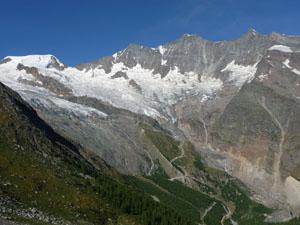 Terrific view of the 4,000-meter peaks rising to the west of Saas Fee