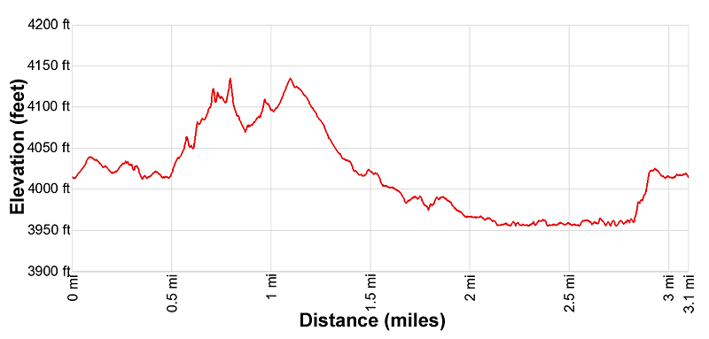Elevation Profile for the Baldwin Trail