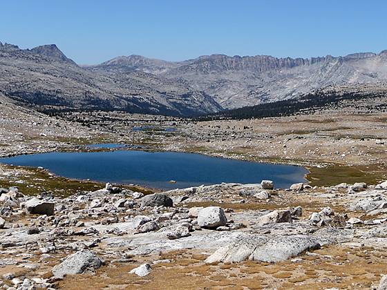 View of Summit Lake and the peaks rising to the west. 