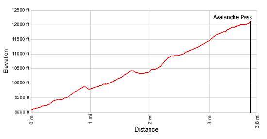 Elevation Profile Avalanche Pass Trail