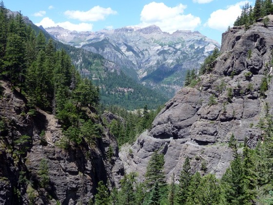 Looking back at a section of the ledge trail