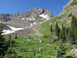 Looking up at Mt. Sneffels (14,150-ft.)