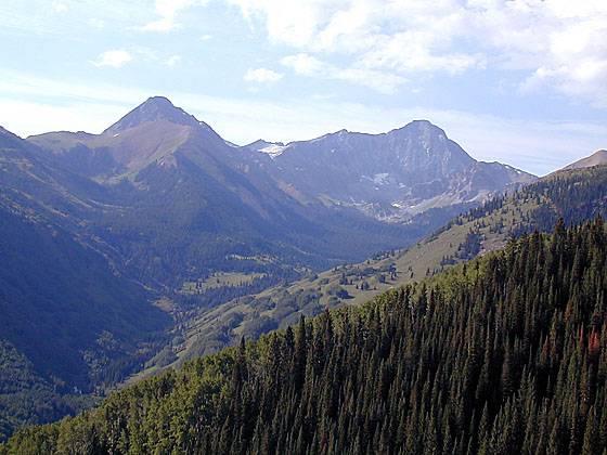 View of Mount Daly and Capitol Peak from the Hell Roaring Trail