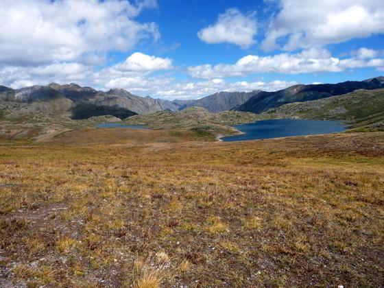 View of the two largest Highland Mary Lakes (looking north) 