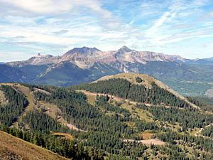 View of the Lizardhead Wilderness area to the west