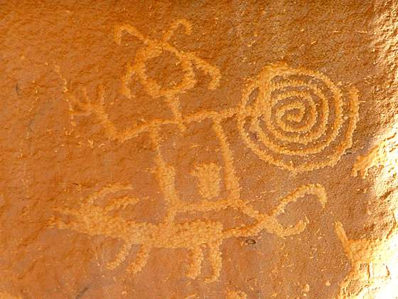 Close up of the petroglyphs