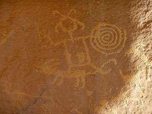 Close up of the petroglyphs