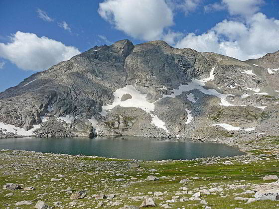 View of Lake 11,023 from the trail to Europe Pass