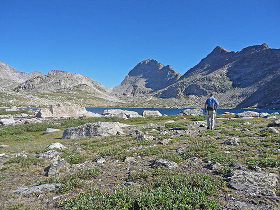 View of the Bewmark Lake basin and Photo Pass