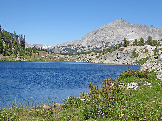 Mount Victor forms a beautiful backdrop to Pipestone Lake