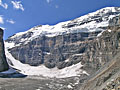 Waterfall tumbling from the Victoria Glacier