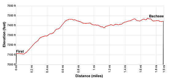 Elevation Profile for the hike from First to the Bachsee