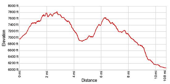 Elevation Profile for the Hohenweg Saas Fee