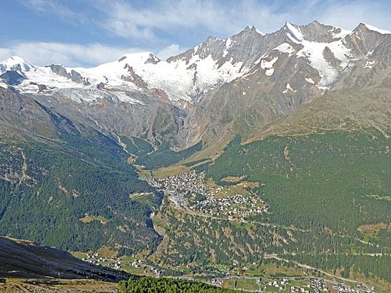 Great views of the Saas Fee Valley
 