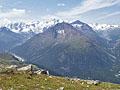 Views of the Bernina Alps to the south of the Segantini Hut