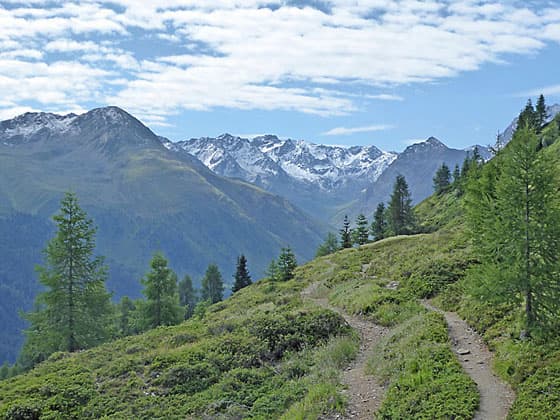 Peaks rising above the Chuealp Valley