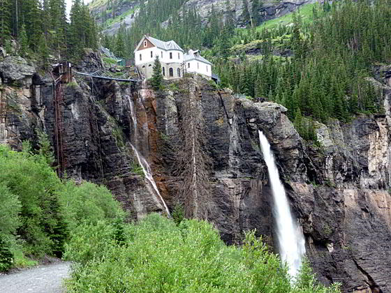 View of the falls and the historic power plant