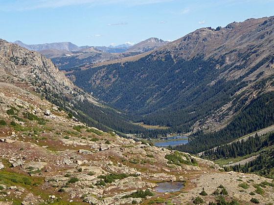 The Fryingpan Lakes from the saddle